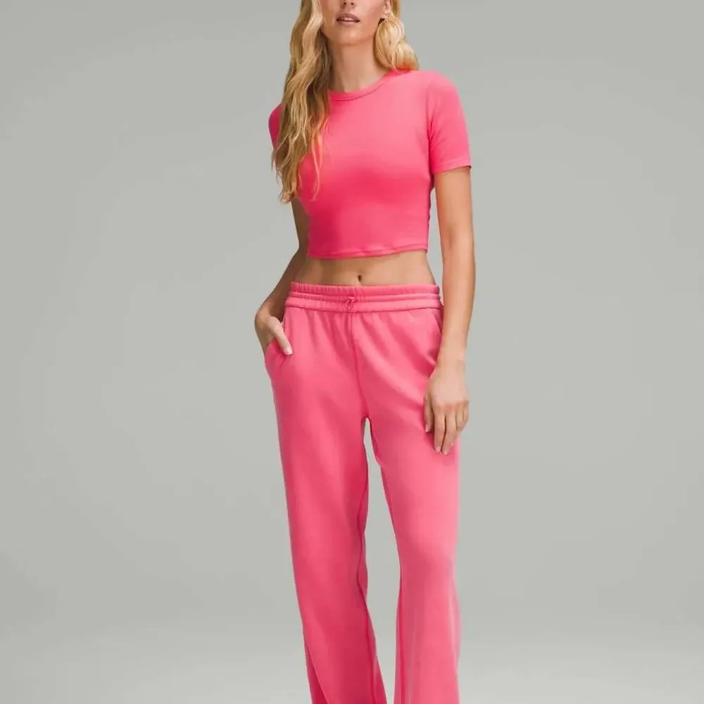 Lululemon Hold Tight Straight-Hem Cropped T-Shirt Glaze Pink Size 8 Crop Top Tee